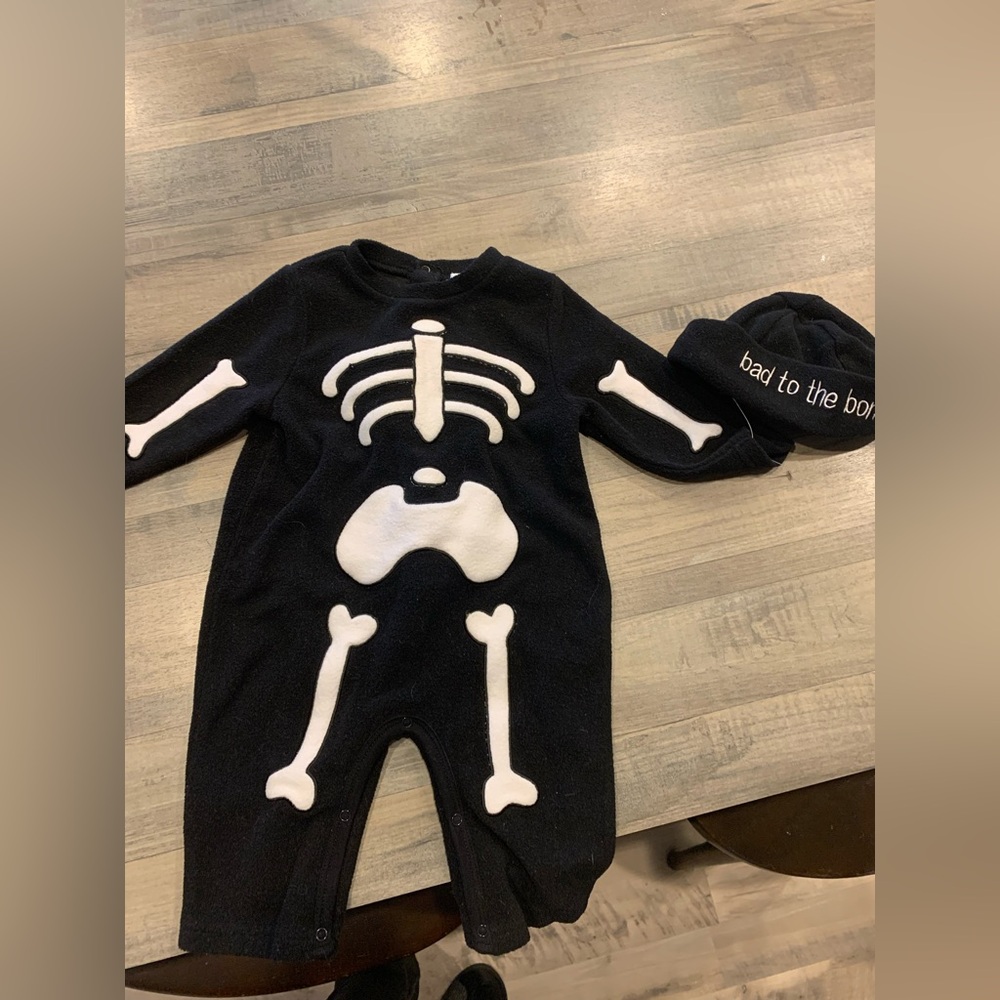 Skeleton Baby Onesie with Hat